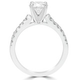 4/5 CTW Round Diamond Solitaire with Accents Engagement Ring in 14K White Gold (MD160214)