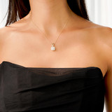 2/3 CTW Round Diamond Double Halo Pendant Necklace in 14K Yellow Gold (MD180221)
