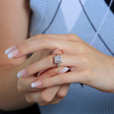1 1/4 CTW Princess Diamond Bezel Set Halo Engagement Ring in 14K White Gold (MD180475)