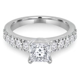1 7/8 CTW Princess Diamond Solitaire with Accents Engagement Ring in 14K White Gold (MD190012)