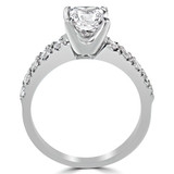 1 7/8 CTW Princess Diamond Solitaire with Accents Engagement Ring in 14K White Gold (MD190012)