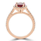 1 9/10 CTW Pear Pink Tourmaline & Round Diamond Pear Halo Cocktail Engagement Ring in 14K Rose Gold with Accents (MD190269)