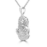 1/4 CTW Round Diamond Buda Fancy Pendant Necklace in 18K White Gold (MD190303)