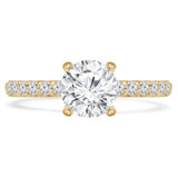 1 2/5 CTW Round Diamond Solitaire with Accents Engagement Ring in 14K Yellow Gold (MD190540)