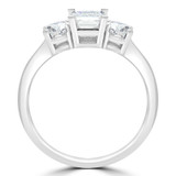 1 9/10 CTW Emerald Diamond 4-Prong Three-Stone Engagement Ring in 14K White Gold (MD200010)