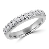 1/3 CTW Round Diamond Semi-Eternity Wedding Band Ring in 14K White Gold (MD200097)