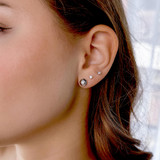 1/3 CTW Round Diamond Bezel Set Stud Earrings in 14K White Gold (MD200206)