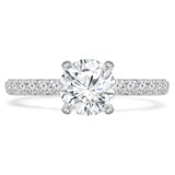 4/5 CTW Round Diamond Solitaire with Accents Engagement Ring in 14K White Gold (MD200284)