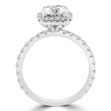 1 3/5 CTW Round Diamond Cushion Halo Engagement Ring in 14K White Gold (MD200431)
