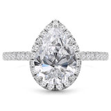 1 2/5 CTW Pear Diamond Cathedral Pear  Halo Engagement Ring in 14K White Gold with Accents (MD200461)