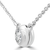 1/4 CT Round Diamond Bezel Necklace in 14K White Gold (MD200496)