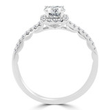 2/5 CTW Round Diamond Halo Engagement Ring in 14K White Gold with Accents (MD210011)