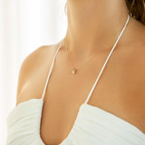 1/3 CT Round Diamond Solitaire Pendant Necklace in 14K Yellow Gold (MD210044)