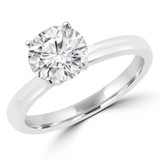 1 CT Round Diamond Solitaire Engagement Ring in 14K White Gold (MD210153)