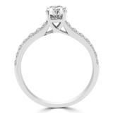 3/5 CTW Round Diamond Trellis Solitaire with Accents Engagement Ring in 14K White Gold (MD210159)