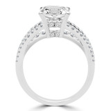 1 3/5 CTW Princess Diamond Split-shank Three-Row Solitaire with Accents Engagement Ring in 14K White Gold (MD210196)