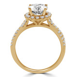 1 2/5 CTW Round Diamond Twisted Halo Engagement Ring in 14K Yellow Gold (MD210200)