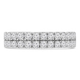 9/10 CTW Round Diamond Two-row Semi-Eternity Anniversary Wedding Band Ring in 14K White Gold (MD210412)
