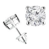 3/5 CTW Round Diamond 4-Prong Stud Earrings in 14K White Gold (MD220038)