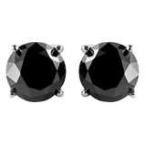 1/4 CTW Round Black Diamond 4-Prong Stud Earrings in 14K White Gold (MD220051)