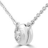 3/5 CT Round Diamond Bezel Set Solitaire Necklace in 14K White Gold (MD220129)