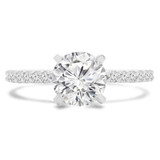 1 1/2 CTW Round Diamond Solitaire with Accents Engagement Ring in 14K White Gold (MD220149)