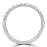 2/3 CTW Round Diamond 3/4 Way Semi-Eternity Anniversary Wedding Band Ring in 14K White Gold (MD220213)