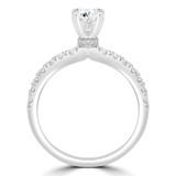 1 3/8 CTW Oval Diamond Claw-Prong Hidden Halo Engagement Ring in 14K White Gold (MD220396)