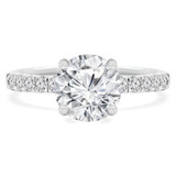 9/10 CTW Round Diamond Solitaire with Accents Engagement Ring in 10K White Gold (MD230018)