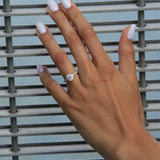 1 1/5 CTW Round Diamond Solitaire with Accents Engagement Ring in 14K White Gold (MD230049)