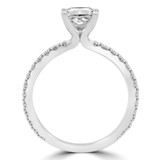 1 3/8 CTW Princess Diamond Solitaire with Accents Engagement Ring in 14K White Gold (MD230057)