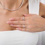 1 3/8 CTW Princess Diamond Solitaire with Accents Engagement Ring in 14K White Gold (MD230057)