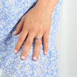 1 CTW Round Diamond Vintage Open Bridge Halo Engagement Ring in 14K White Gold with Accents (MD230099)