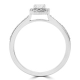2/5 CTW Round Diamond Halo Engagement Ring in 14K White Gold with Channel set Accents (MD230110)