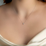 1/4 CT Round Diamond Bezel Set Necklace in 14K White Gold (MD230200)
