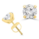 3 CTW Round Lab Created Diamond  4-Prong Stud Earrings in 14K Yellow Gold (MD230284)