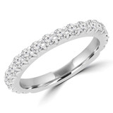 4/5 CTW Round Diamond 3/4 Way Shared-prong Semi-Eternity Anniversary Wedding Band Ring in 14K White Gold (MD230288)