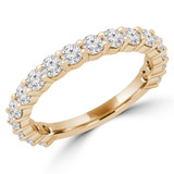 1 1/4 CTW Round Diamond 3/4 Way Shared-prong Semi-Eternity Anniversary Wedding Band Ring in 14K Yellow Gold (MD230299)
