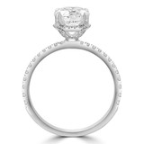 1 9/10 CTW Round Lab Created Diamond  Tappered Hidden Halo Solitaire with Accents Engagement Ring in 18K White Gold (MD240096)