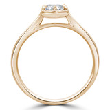 1/2 CT Round Lab Created Diamond  6-Prong Open Bridge Solitaire Engagement Ring in 14K Yellow Gold (MD240102)