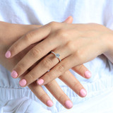 1 1/2 CTW Round Lab Created Diamond  Shared-prong Solitaire with Accents Engagement Ring in 14K Yellow Gold (MD240112)
