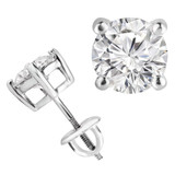 3/4 CTW Round Diamond 4-Prong Stud Earrings in 14K White Gold (MD240227)