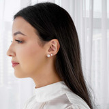 3/4 CTW Round Diamond 4-Prong Stud Earrings in 14K White Gold (MD240227)