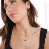 1 1/6 CTW Round Black Diamond 3-Prong Solitaire Stud Earrings in 10K White Gold (MDR130026)