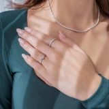 1/8 CTW Round Diamond Cluster Cocktail Ring in 14K White Gold (MDR130037)