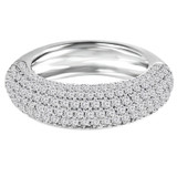 1 1/2 CTW Round Diamond Semi-Eternity Wedding Band Ring in 14K White Gold (MDR140063)