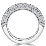 1 1/2 CTW Round Diamond Semi-Eternity Wedding Band Ring in 14K White Gold (MDR140063)