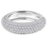 1 1/2 CTW Round Diamond Semi-Eternity Wedding Band Ring in 14K White Gold (MDR140063)