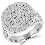 1 CTW Round Diamond Cluster Cocktail Ring in 14K White Gold (MDR140065)