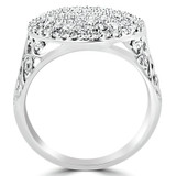 1 CTW Round Diamond Cluster Cocktail Ring in 14K White Gold (MDR140065)